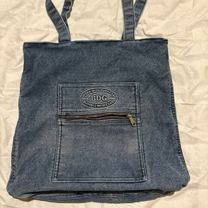 BDG Denim Tote Zipper Pocket - Y2K Style - 100% Cotton - Blue Jean